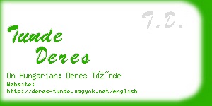 tunde deres business card